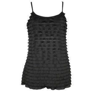 Energie Black Ruffle Camisole Tank Top L